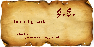 Gere Egmont névjegykártya